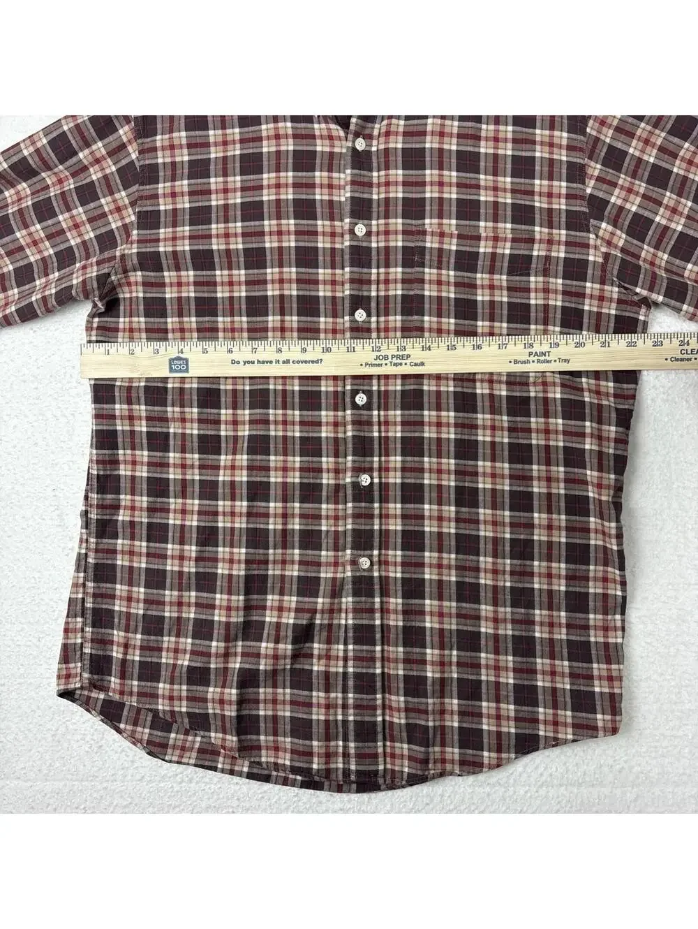Vintage J Crew Oarsman Long Sleeve Shirt Mens M Red Plaid Lightweight Flannel